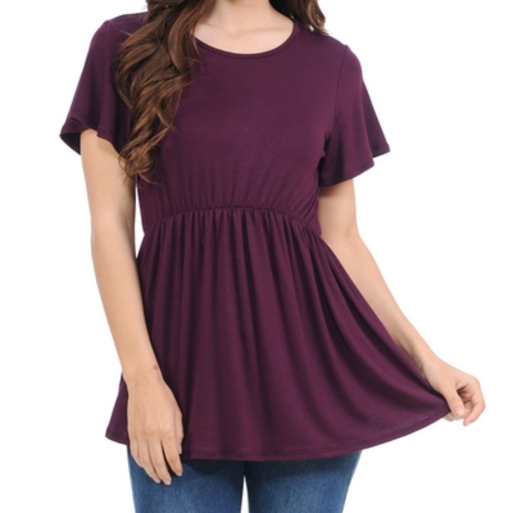 Flutter Sleeve Empire Waist Top